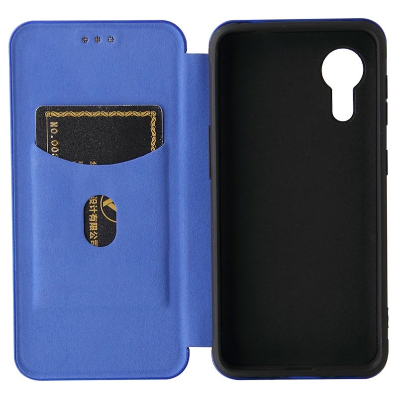 Samsung Galaxy Xcover 5 Flip HÃ¼lle - Karbonfaser - Blau