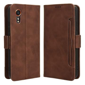 Samsung Galaxy Xcover7 Wallet Hülle mit Kartenhalter - Braun