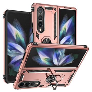 Samsung Galaxy Z Fold4 5G Hybrid Case mit Metall Stand - Roségold