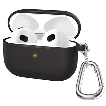 AirPods 3 Silikonhülle mit Schlüsselbund A060 - Schwarz