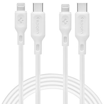 Spigen DuraSync MFi USB-C zu Lightning Kabel - 2-Pack, 100cm - Weiß