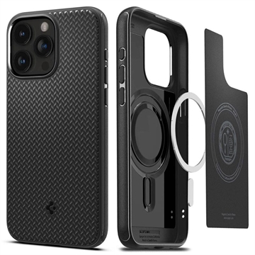 iPhone 15 Pro Spigen Mag Armor Hybrid Hülle - Mattschwarz