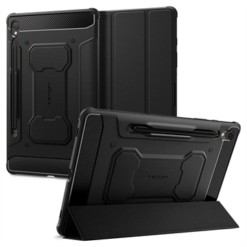 Samsung Galaxy Tab S9 Spigen Rugged Armor Pro Folio Hülle - Schwarz