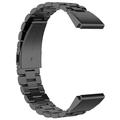 Edelstahlarmband für Garmin QuickFit 22mm / Garmin Fenix 7 / 7 Pro / 6 Drei Perlen Uhrenarmband - Schwarz