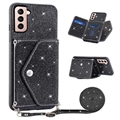 Stardust Samsung Galaxy S23 5G Cover mit Kartensteckplatz - Schwarz