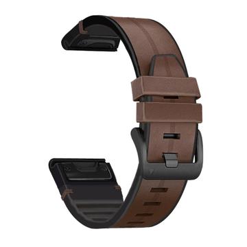 Universal Garmin 22mm Leder & Silikon Armband - Braun