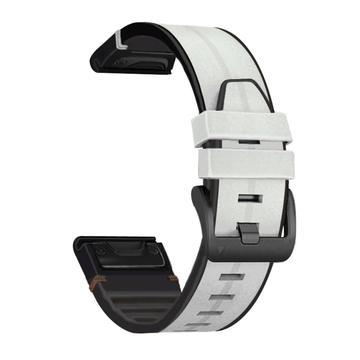 Universal Garmin 22mm Leder- und Silikonarmband - Weiß