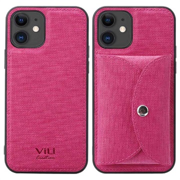 Vili T iPhone 12/12 Pro Hülle mit Magnetischer Geldbörse - Hot Pink