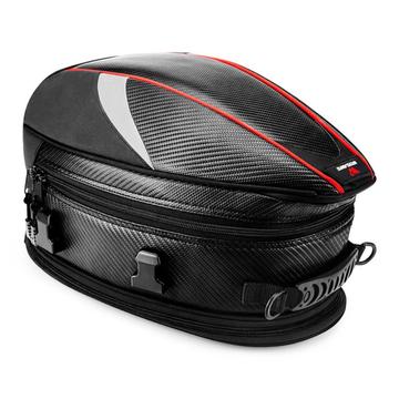 WOSAWE MB06 Carbonfaser-Rennrad-Hecktasche mit reflektierender, wasserdichter MTB-Gepäcktasche mit Schultergurt und Regenschutz