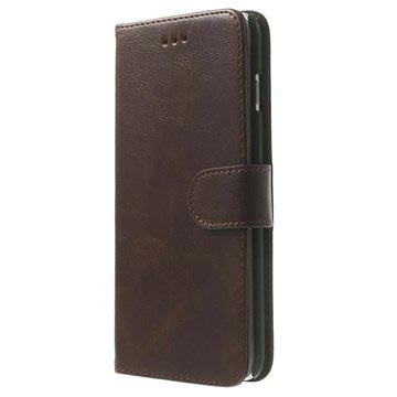 iPhone 6 Plus / 6S Plus Geldbörse Leder Tasche - Kaffee