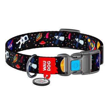 Waudog Nylon-Hundehalsband mit QR-Code - Größe M - NASA