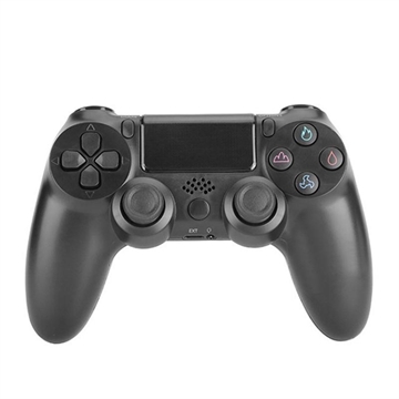 Wireless Gaming Controller Gamepad für PS4 Spiel Joystick mit Lautsprecher und Stereo-Headset-Buchse - Schwarz