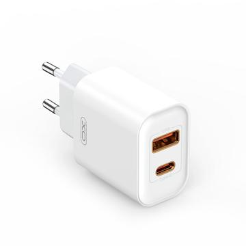 XO CE12 20W Schnelles Wandladegerät - USB-A, USB-C - Weiß