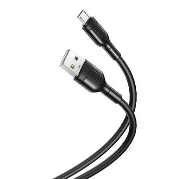 XO NB212 USB-zu-MicroUSB-Kabel - 1m, 2,1A - Schwarz