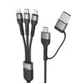 XO NB254 6-in-1-Ladekabel - USB-C, Lightning, MicroUSB, USB-A - 1.2m - Schwarz