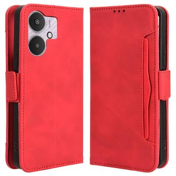 Xiaomi Poco M6/Redmi 13R Wallet Hülle mit Kartenhalter - Rot