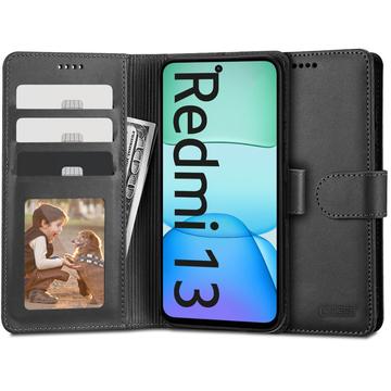 Xiaomi Redmi 13 Tech-Protect Wallet Hülle mit Magnet & Stand - Schwarz