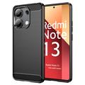 Xiaomi Redmi Note 13 4G Gebürstete TPU Hülle - Karbonfaser - Schwarz