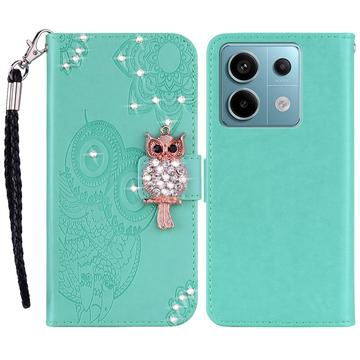 Xiaomi Redmi Note 13 Eule Strass Wallet Hülle