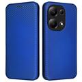 Xiaomi Redmi Note 13 Pro 4G/Poco M6 Pro Flip Hülle - Karbonfaser - Blau