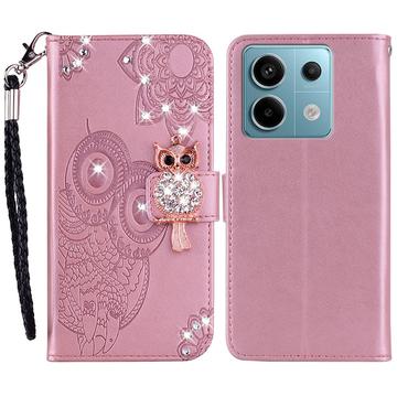 Xiaomi Redmi Note 13 Pro/Poco X6 Eule Strass Wallet Hülle