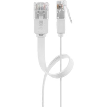 Goobay RJ45 U/UTP CAT 6 Flaches Netzwerkkabel - 0.5m - Weiß