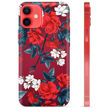 iPhone 12 mini TPU Hülle - Vintage Blumen