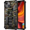 iPhone 13 Hybrid-Hülle im Camouflage-Design mit Ständer - Armee Grün