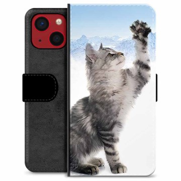 iPhone 13 Mini Premium Schutzhülle mit Geldbörse - Katze