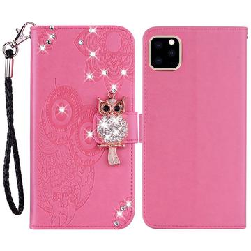 iPhone 14 Eule Strass Wallet Hülle