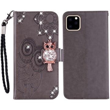 iPhone 14 Pro Max Eule Strass Wallet Case