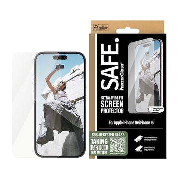 iPhone 15/16 PanzerGlass Safe Ultra-Wide Fit Panzerglas - 9H - Klar