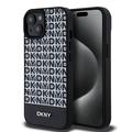 iPhone 15 DKNY Repeat Pattern Bottom Stripe Case - MagSafe kompatibel - Schwarz