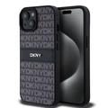 iPhone 15 DKNY Repeat Pattern Tonal Stripe Cover - Schwarz