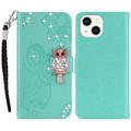 iPhone 15 Plus Eule Strass Wallet Case