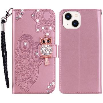 iPhone 15 Plus Eule Strass Wallet Case