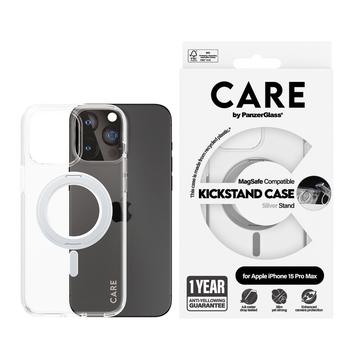 iPhone 15 Plus PanzerGlass Care Kickstand Hülle - MagSafe Kompatibel - Silber