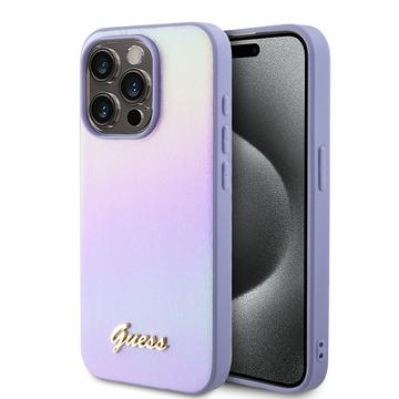 iPhone 15 Pro Guess Iridescent Metal Script Hybrid Hülle - Lila