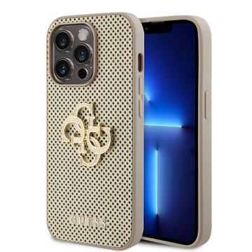 iPhone 15 Pro Max Guess Perforierte 4G Glitter Logo Cover - Gold