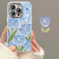 iPhone 15 Pro Max Tulpe Muster TPU Hülle - blau