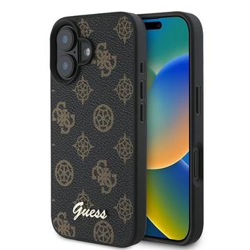 iPhone 16 Plus Guess Peony Script Hülle - MagSafe-kompatibel - Schwarz