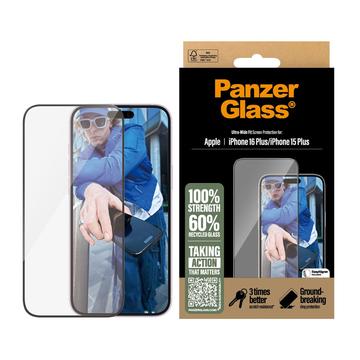 iPhone 16 Plus/15 Plus PanzerGlass - 9Hs Ultra-Wide Fit EasyAligner Panzerglas - 9H - Schwarz Rand