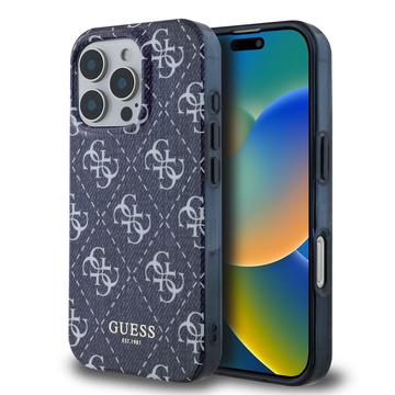 iPhone 16 Pro Guess IML Denim Effekt Hülle - MagSafe kompatibel - Dunkelblau