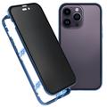 iPhone 16 Pro Magnetisches Cover mit Panzerglas - 9H - Privat - Dunkel Blau