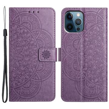 iPhone 16 Pro Max Mandala Serie Wallet Hülle - Purpur