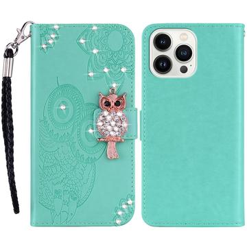 iPhone 16 Pro Max Eule Strass Wallet Hülle