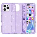 iPhone 16 Pro Max Stylish Glitter Serie Hybrid Hülle - Purpur