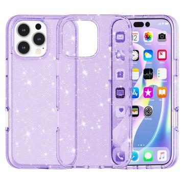 iPhone 16 Pro Max Stylish Glitter Serie Hybrid Hülle - Purpur