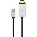 Goobay USB-C auf HDMI Adapter Kabel - 2m - Schwarz / Silber