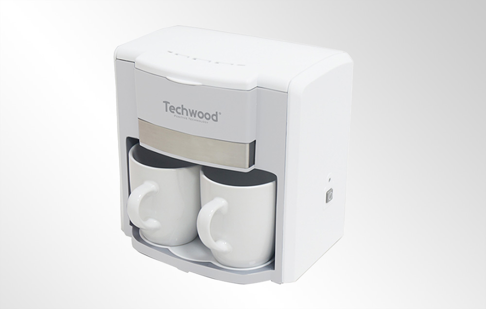 Techwood 2-Tassen-Kaffeezubereiter - weiß